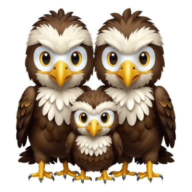 3 Bébés aigle avec des plumes d'indien sticker