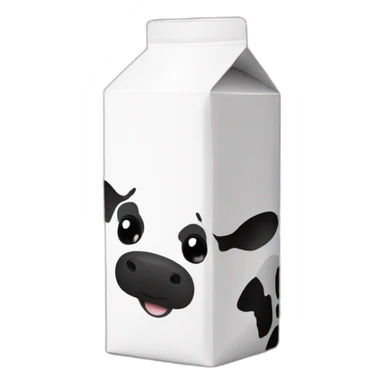 cute milk carton with black eyes with cow design black and white all over sticker