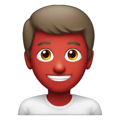 smiling red evl face sticker