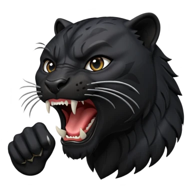 black panther with open mouth roaring sticker