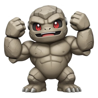 Geodude Pokémon, round rocky body with arms sticker