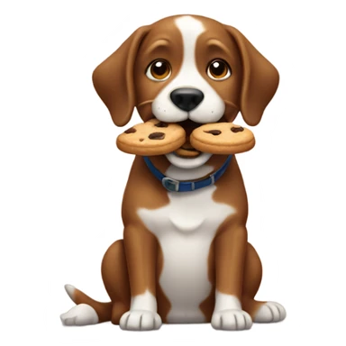 Dog eating cookie sticker