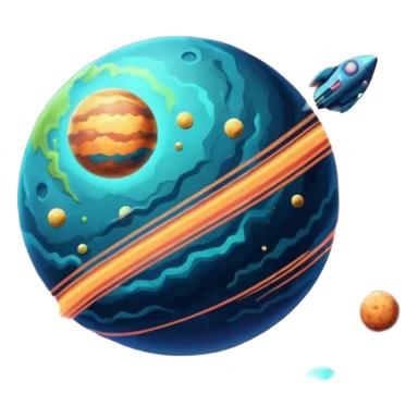 Vintage Planet comet streak motion sticker