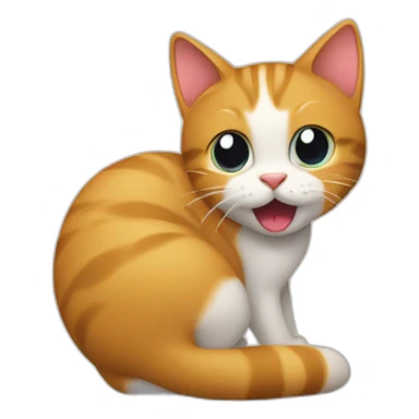 Cat sucking his tail sticker