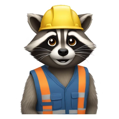 Raccoon at work sticker