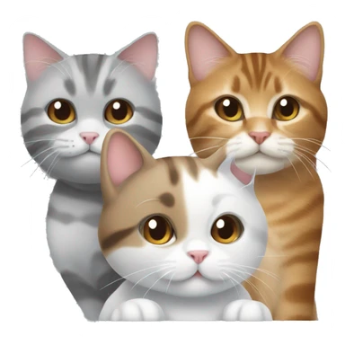 Two cats: fluffy grey and white cat and brown tabby cat sticker