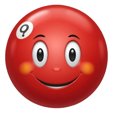 Little red ball with smiley face with text: pallina sticker