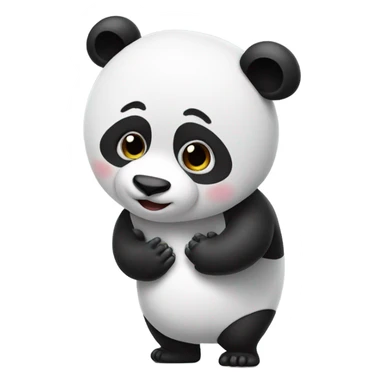 Panda being grabbed by a kid sticker