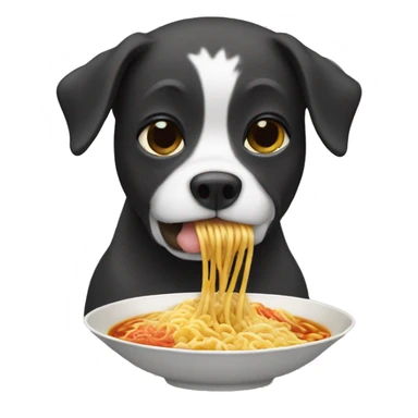 Dog eat a ramen sticker
