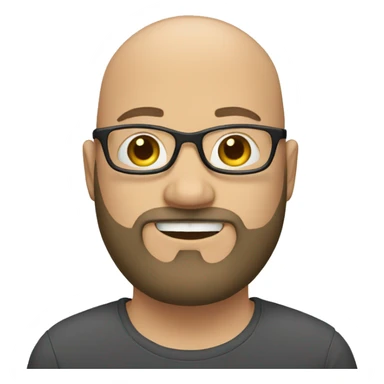 bald white man with beard and glasses sticker