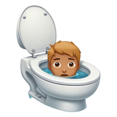 A toilet with a head in it sticker