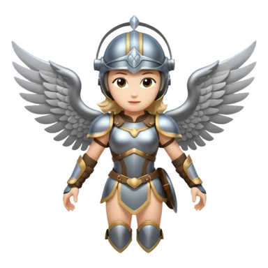 valkyrie, flying with wings, armor and helmet sticker