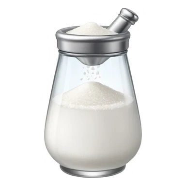 a full salt shaker with salt on it sticker