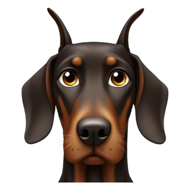 Brown Doberman face  sticker