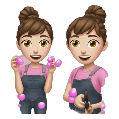 Girl shootin buble gum sticker