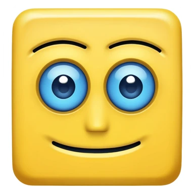 geometery dash square yellow body blue face square mouth and eyes sticker