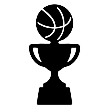 Golden basketball trophy, championship award sticker