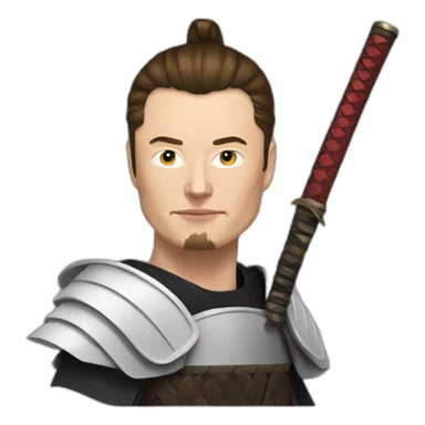 Elon Musk as a samurai sticker