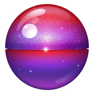 color gradient between red and purple glitter ball sticker