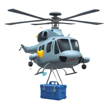 Helicopter dropping hearts sticker