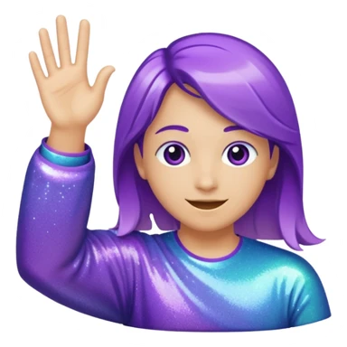 Glitter Purple and Cian hangloose sticker