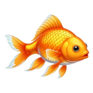Goldfish with orange body and flowing tail sticker