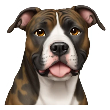 Black and Blonde Brindle Female American Staffordshire Terrier with brown eyes sticker
