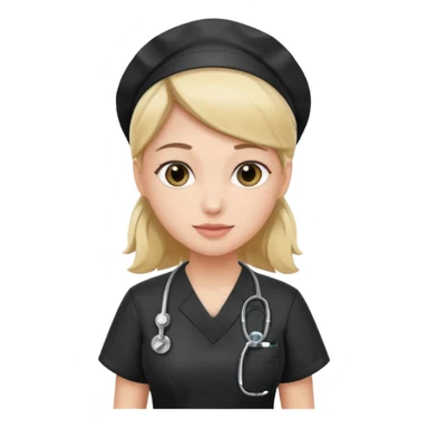 Nurse wearing black sticker