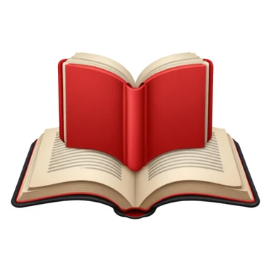 open book with black cover but with completely red pages sticker