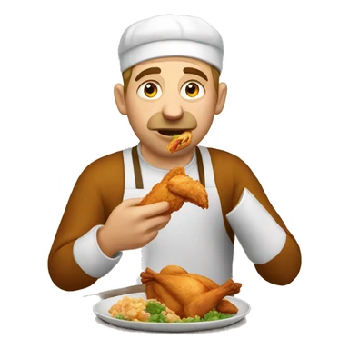 Russian man eating chicken  sticker