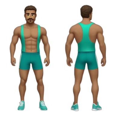 retro workout clothes for man sticker