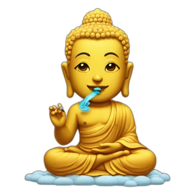 buddha smokes hookah sticker