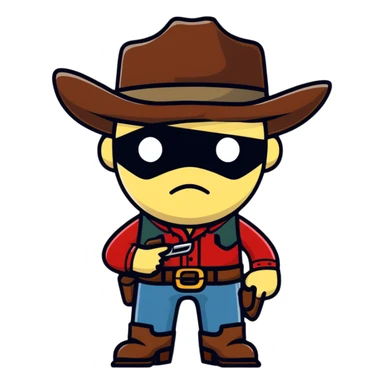 Cowboy with white eye patch sticker