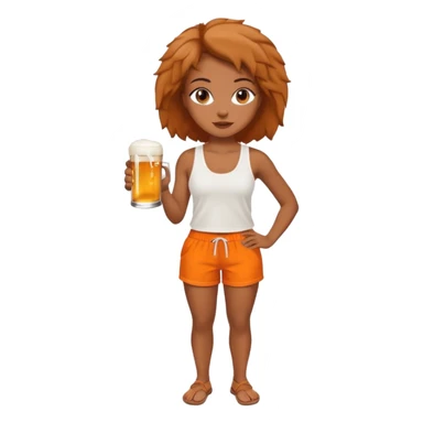 Hot wife in tank top and big boobs young African american, like picture three but put a beer in her hand and white top with orange shorts sticker
