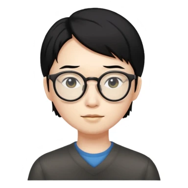 Asian, black hair, glasses, fully naked, Nude man, penis, testicles, boyish, ass sticking out, asshole, butthole, no muscles sticker