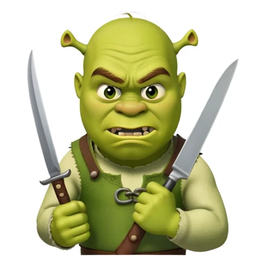 Shrek with a knife sticker
