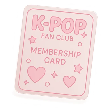 pink kpop fan club membership card, cute and trendy sticker