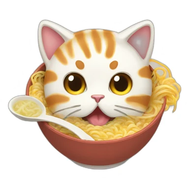 Cat-eat-ramen sticker