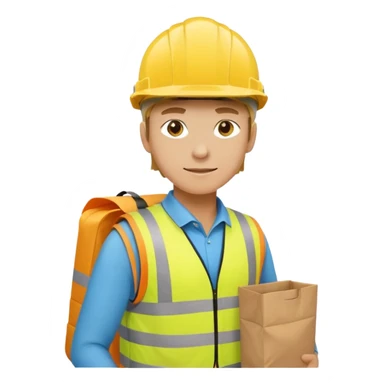 Courier + yellow helmet + delivery bag, City Cyclists. sticker