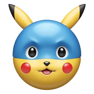 A blue Pokéball with highlights, anime Pikachu style, emoji style, variation 8 sticker