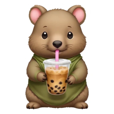 wombat drinks bubble tea sticker