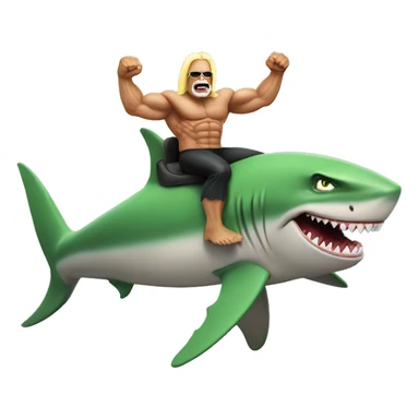 Hulk Hogan riding a shark sticker