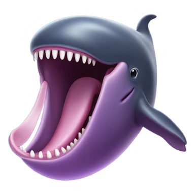 purple sperm whale with open mouth sticker