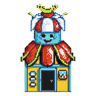 Krusty Krab restaurant from SpongeBob, anchor-shaped fast food building sticker