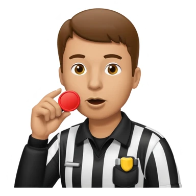 Referee blowing whistle sticker