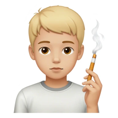 A young boy with cigarettes for arms sticker
