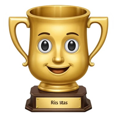 Trophy with risitas sticker