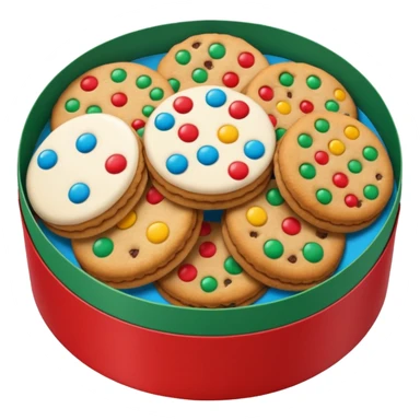christmas biscuit and cookie box round sticker