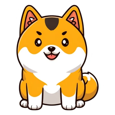 black Shiba Inu dog pooping sticker