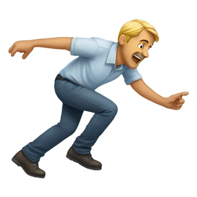 man crawling reaching something in front of him sticker